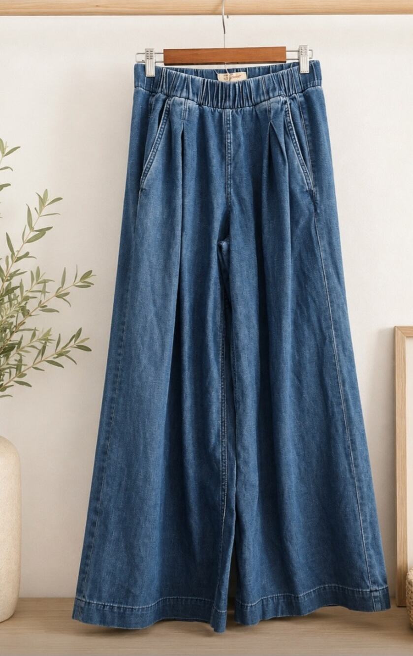 Marine Layer Soft Denim Wide Leg Jeans S